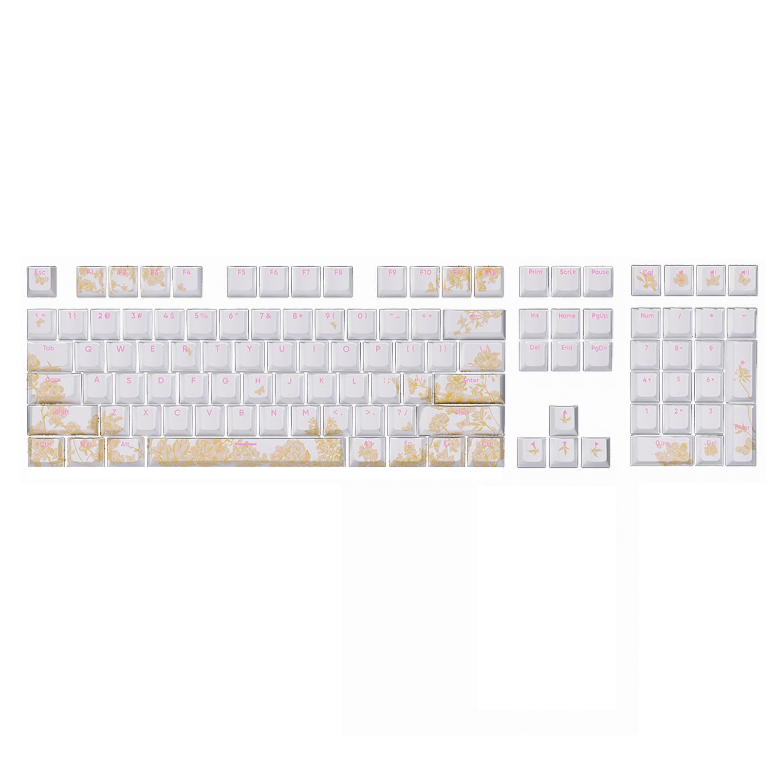 135/108 KEYYS Double Coups Broderie Keycaps Rétro-éclairés pour Le Clavier Mécanique Keycap Ensemble Touches Touche Épaisse