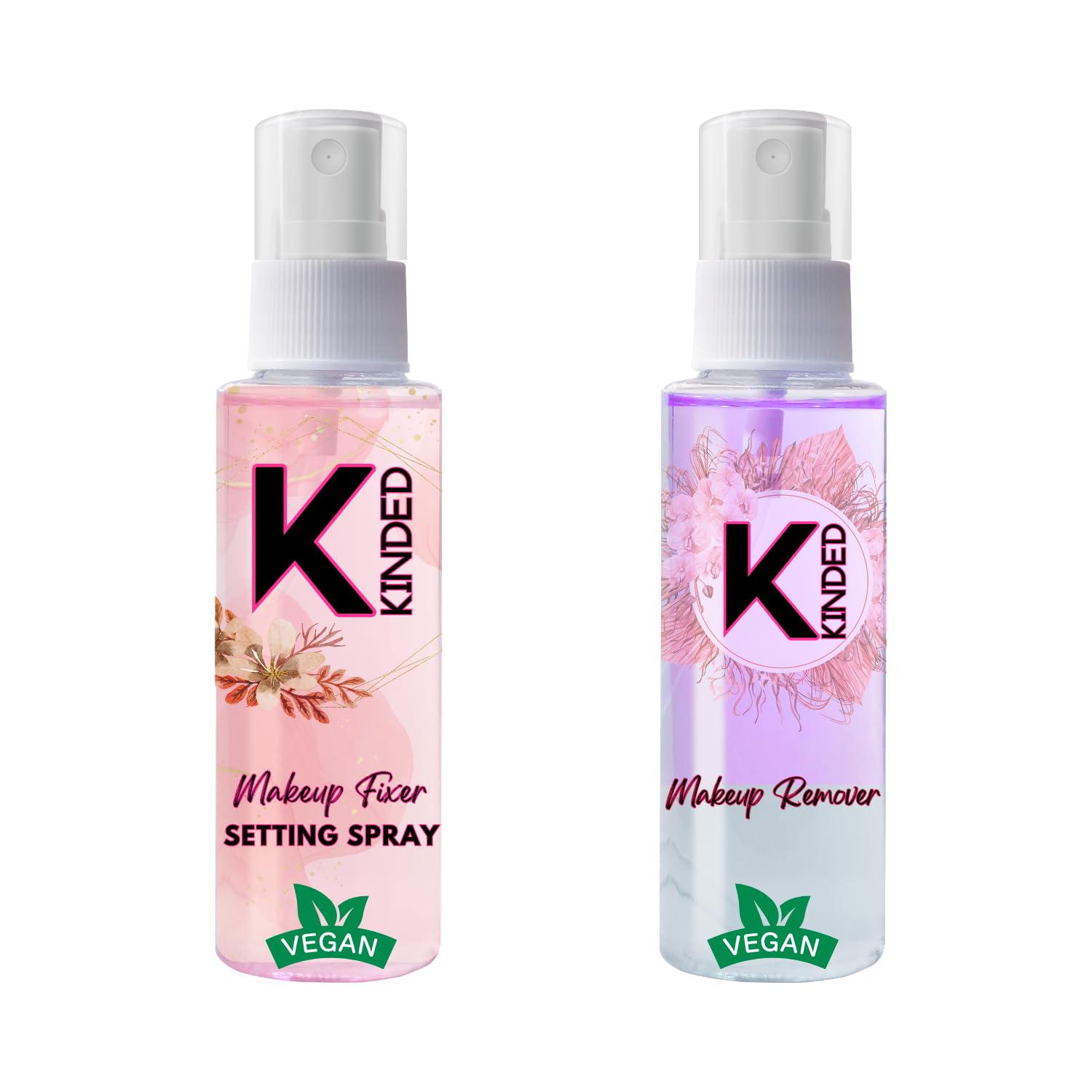 KINDED Combo of Makeup Fixer Setting Spray & Makeup Remover Oil Based Lilac Purple Dual Phase Cleanser Micellar Water Liquid Infused with Aloe Vera Extracts & Jojoba Oil for Girls Women - 60 ml each-image-23