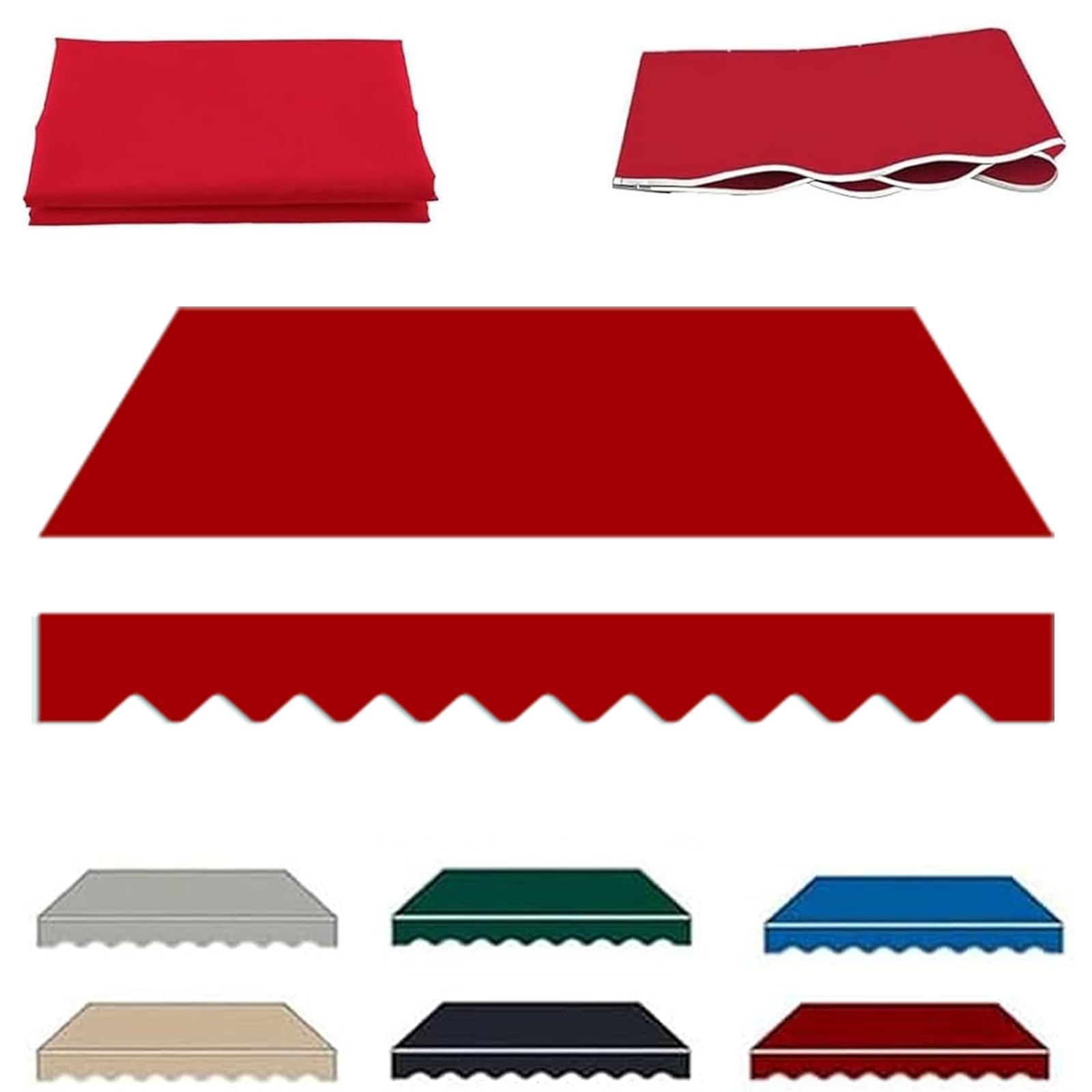 ROFBIHG Retractable Patio Awning Replacement, Heavy Duty Outdoor Canopy Top Cover, UV & Water-Resistant Polyester Replacement Canvas for Awnings, Balcony, Yard(Red,6.5x1.5m(21.3x5ft))