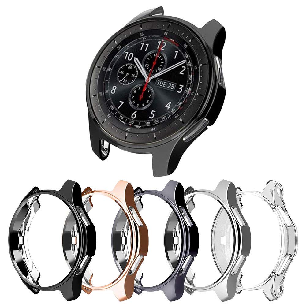 [5-Pack] Protector Case Compatible with Samsung Galaxy Watch 42mm, Soft TPU Plated Protective Cover Ultra Thin Bumper Shell Accessories (5 Colors, 42MM)