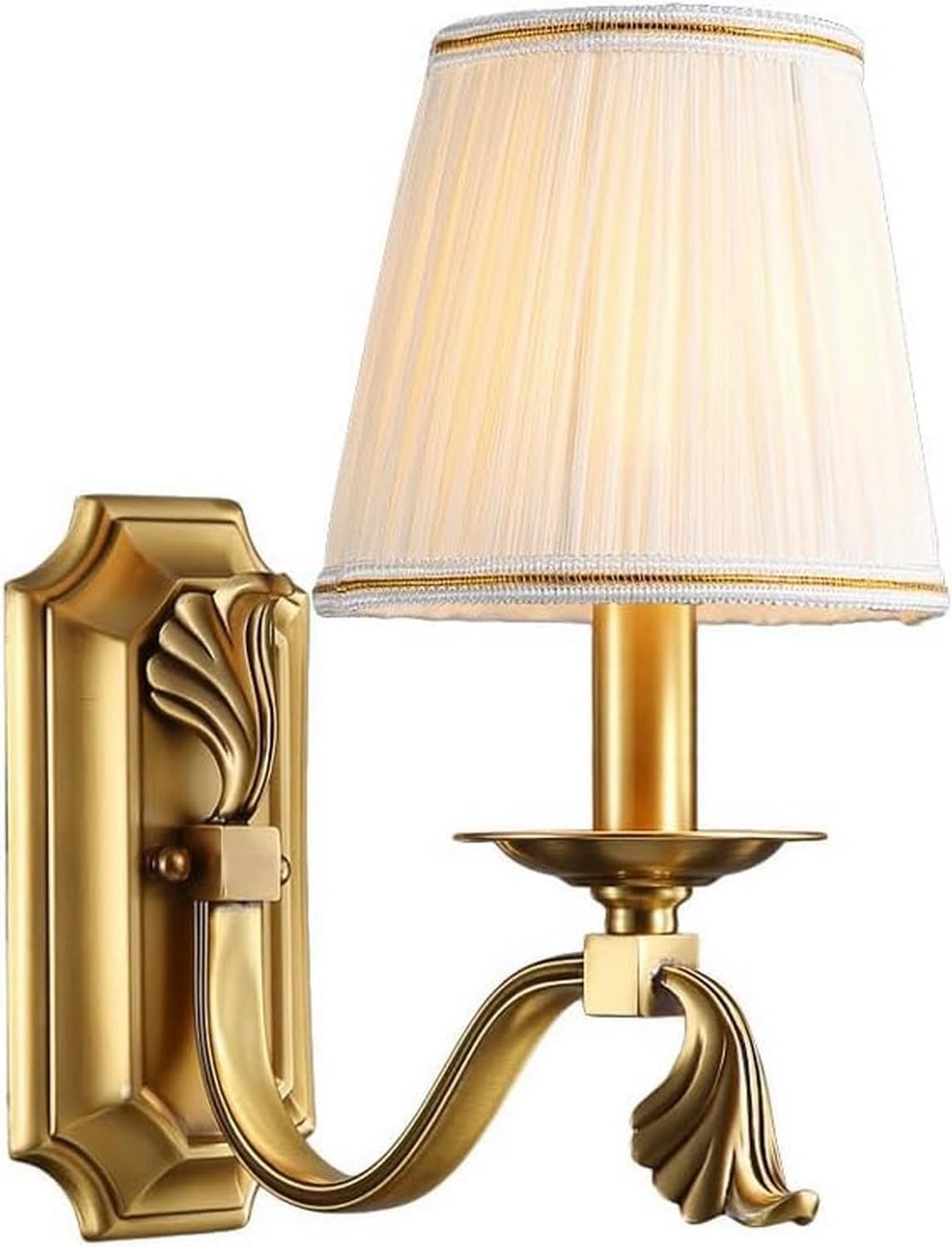 JKJZSALJ Wall Light Bedside Decor Lamp Home Fabric Shade Sconce Brass Lamps Modern Bedroom Mount Lights Living Room Hallway,Chandelier
