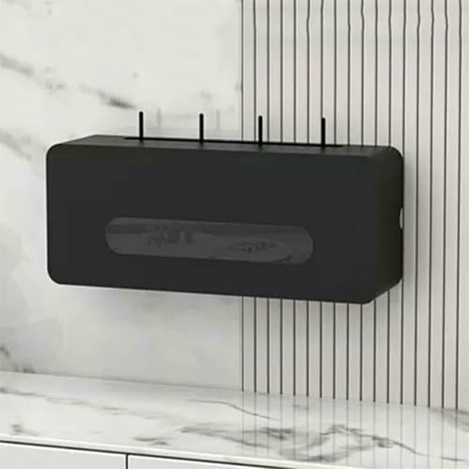 Wandmontierte hölzerne Router-Sto-Box & Kabel – Slish Home Office Kabelzange & Gerätehalter für ein aufgeräumtes Worpace