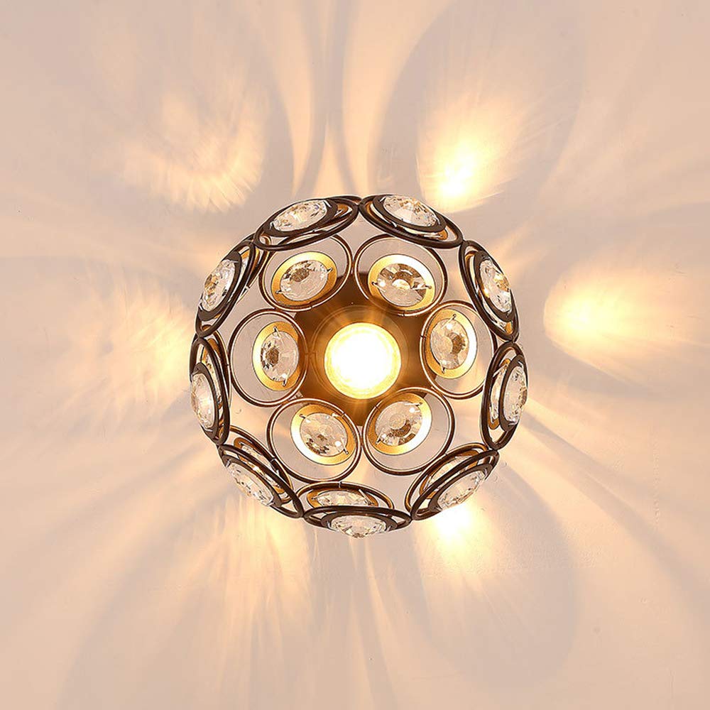 iDEGU Zestaw 2 nowoczesnych lamp sufitowych z kryształu i metalu, przemysłowa oprawa oświetleniowa E27, klosz podświetlenie do sypialni, wejścia do korytarza, 20 cm (czarny)