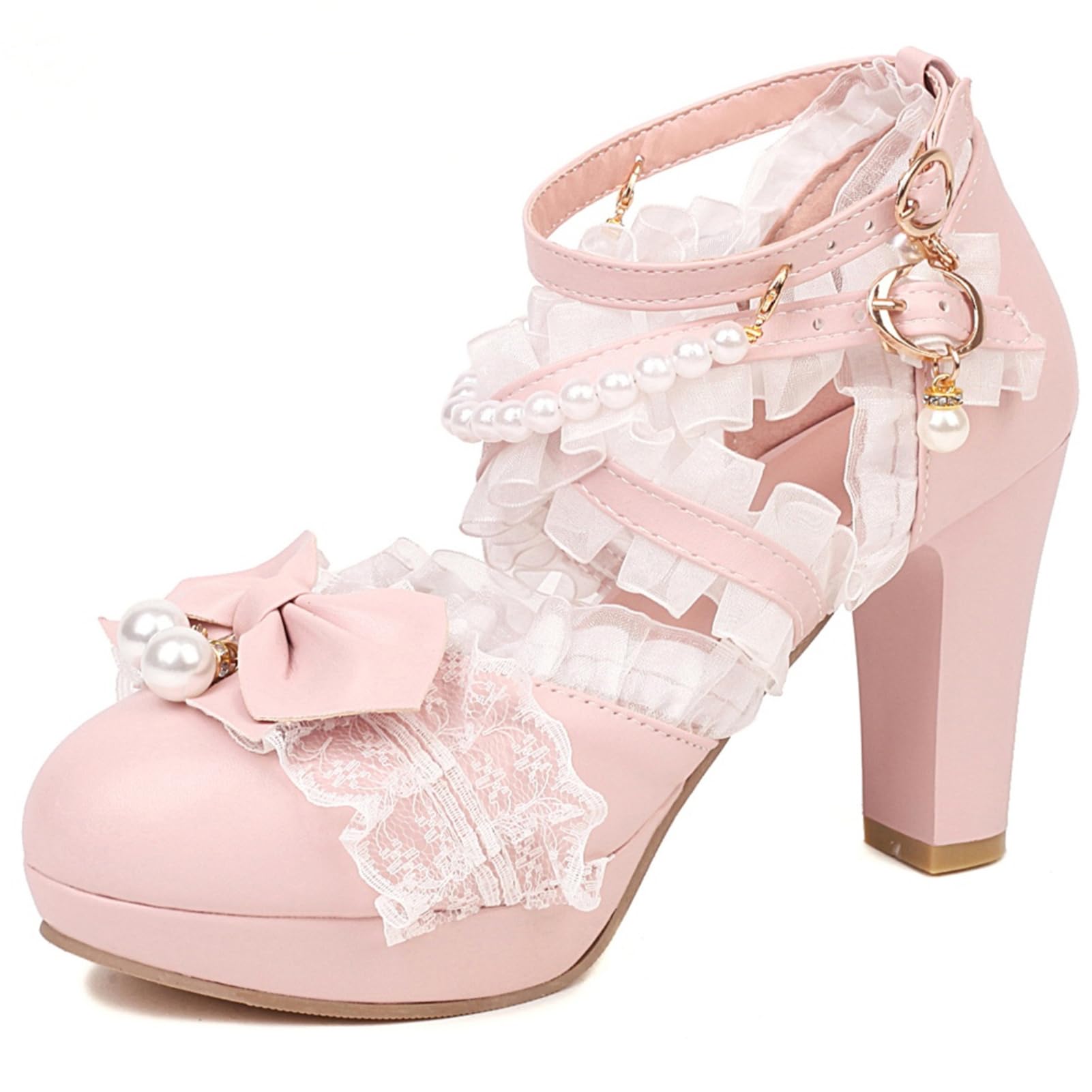 FOREADA Lolita Shoes Platform Mary Jane Heels
