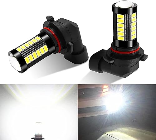 Pack-2 9005 - Bombillas LED antiniebla para automóvil, 6500 K, luces antiniebla blancas brillantes, 1500 lúmenes, 12 V, bombillas LED de