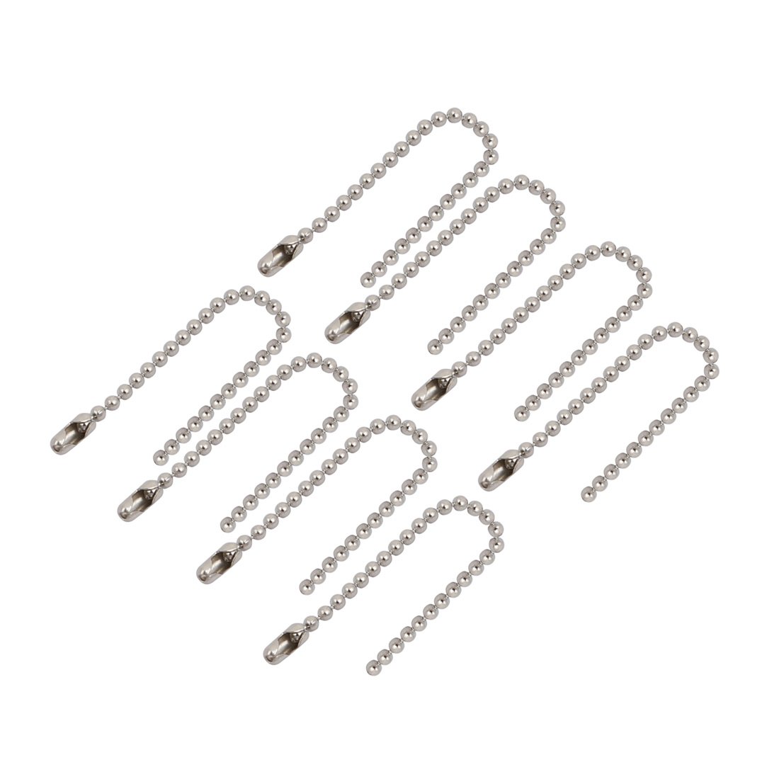 Aexit 8pcs 1.5mm Lighting fixtures and controls Dia Metal Beaded Connector Ball Key Chain 6cm Length Silver Tone