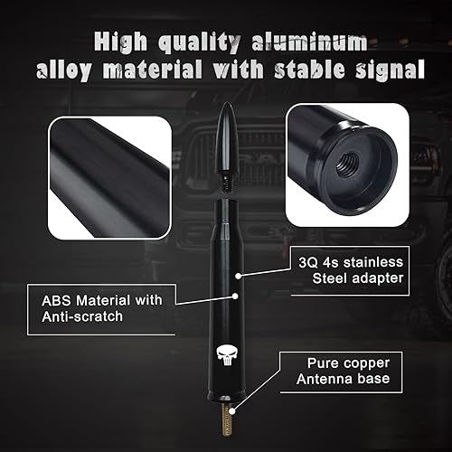 Miniatura 5 de Miytsya Antena de bala para camioneta GM Chevy Silverado 1500 2500 3500 HD Avalanche GMC Sierra 1500 2500 3500 Denali Accesorios para camionetas de