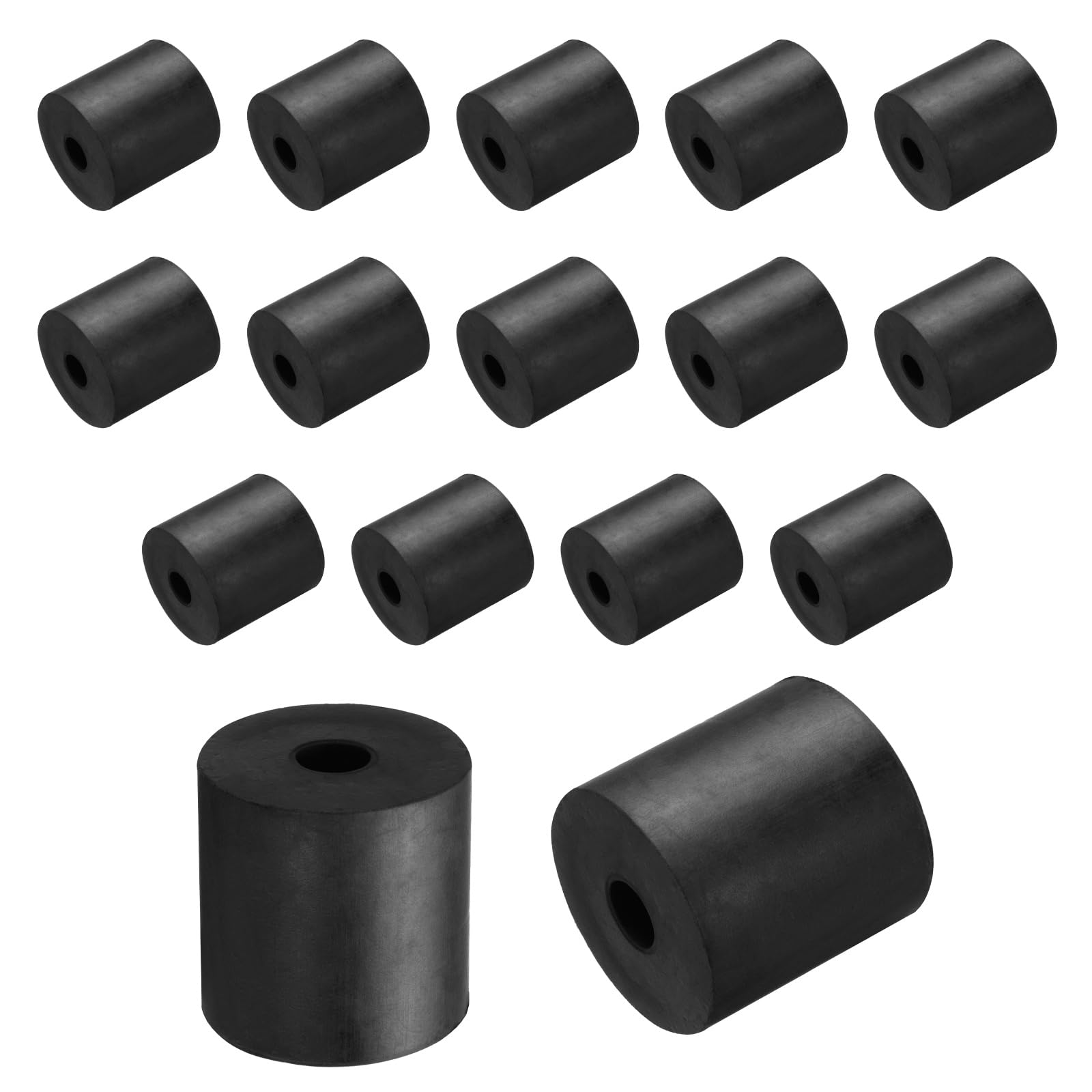 sourcing map 16 Pcs Rubber Spacers 30mm OD x 8mm ID x 30mm Height Round Anti Vibration Spacer Rubber Bushing Grommets