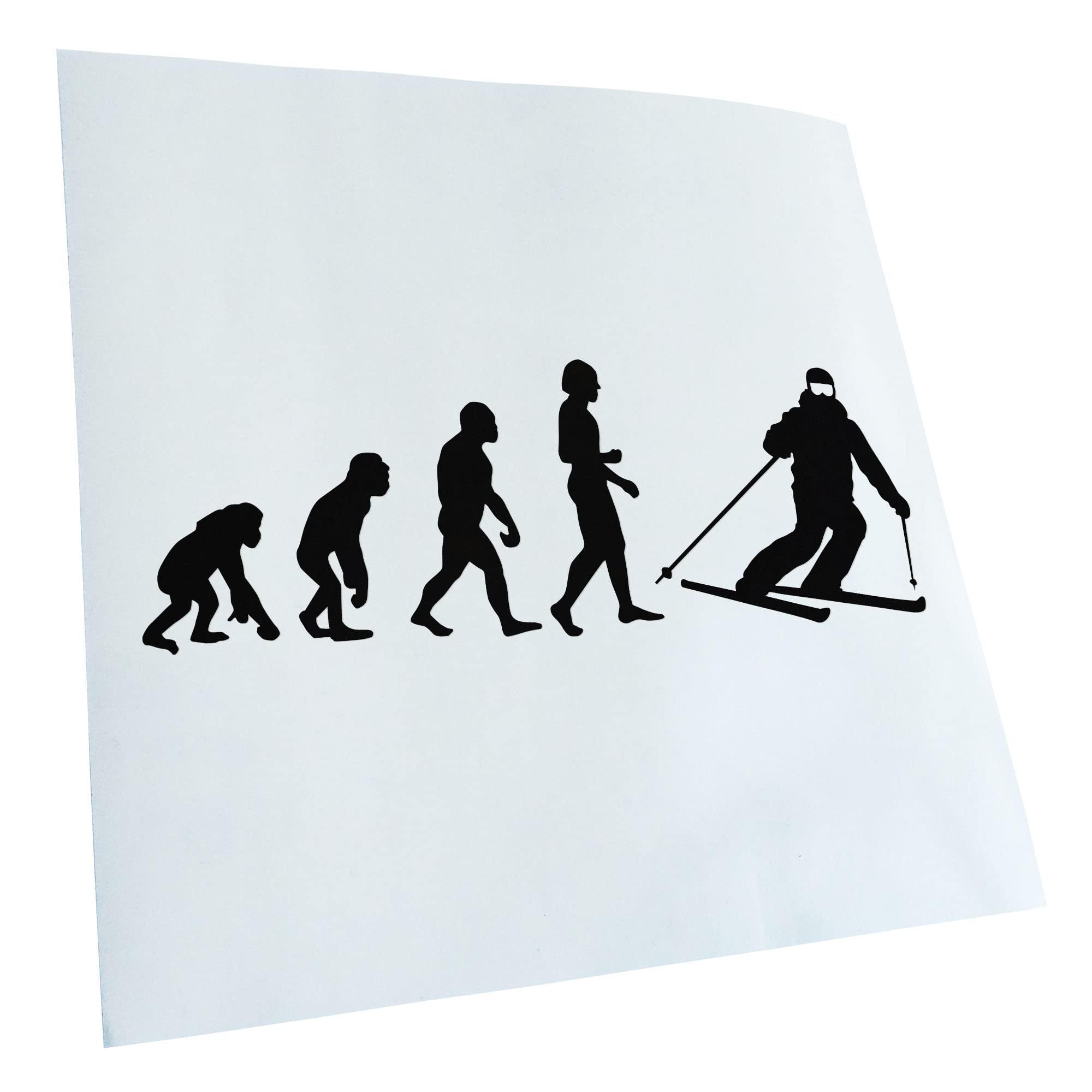 Kiwistar - Car Sticker - Black - 40 x 14 cm Evolution Skiing - Rear Window Car Sticker Weatherproof for Car Truck Moped Truck - Sticker Exterior Self-Adhesive Tuning Accessories for Windows