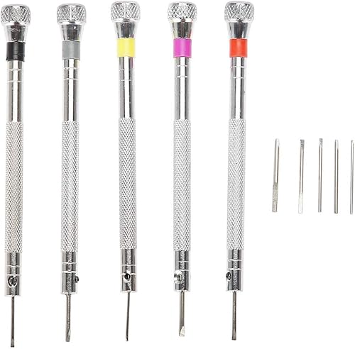 5 piezas de destornillador ranurado de hoja plana de precisión, destornilladores ranurados, joyería relojero, gafas, relojero, kit de herramientas