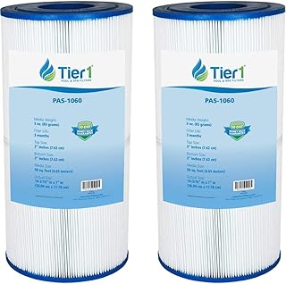 Tier1 Pool & Spa Filter Cartridge 2-pk | Replacement for Hayward C2025, SwimClear C2020, C2025, Filbur FC-1235, Pleatco PA50SV, Unicel C-7447 and More | 50 sq ft Pleated Fabric Filter Media