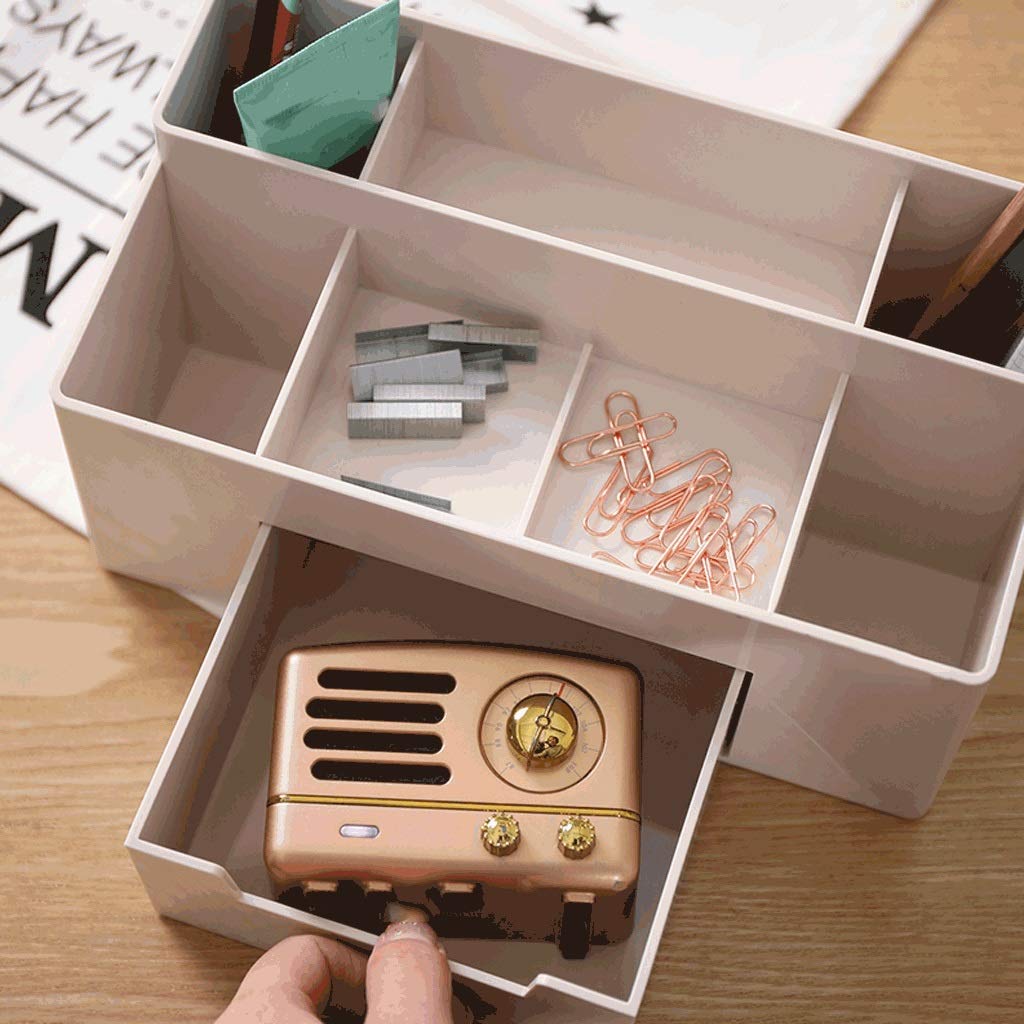 Uchwyt na pióro na biurko Desk Uchwyt na Pióro Stojak z szufladą Pióro Pole Box Container Makeup Organizator Organizator Przechowywanie Dla Office Home Multifunkcjonalne Pióro posiadacze