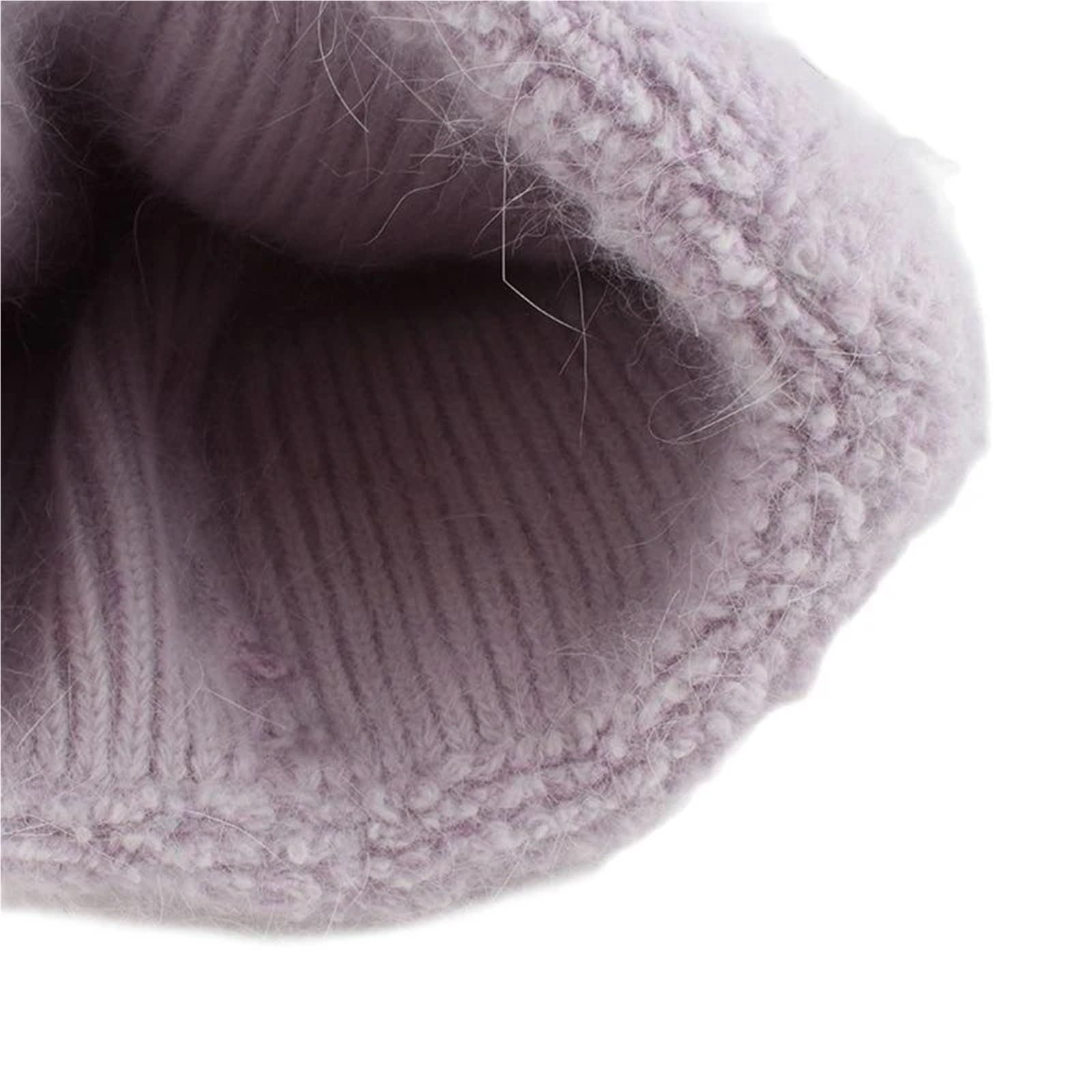 Flauschige Beanie Weiche Warme Wintermütze Wintermützen for Frauen Mode Wolle Beanie Hüte Frauen Solide Erwachsene Abdeckung Kopf Kappe(White)