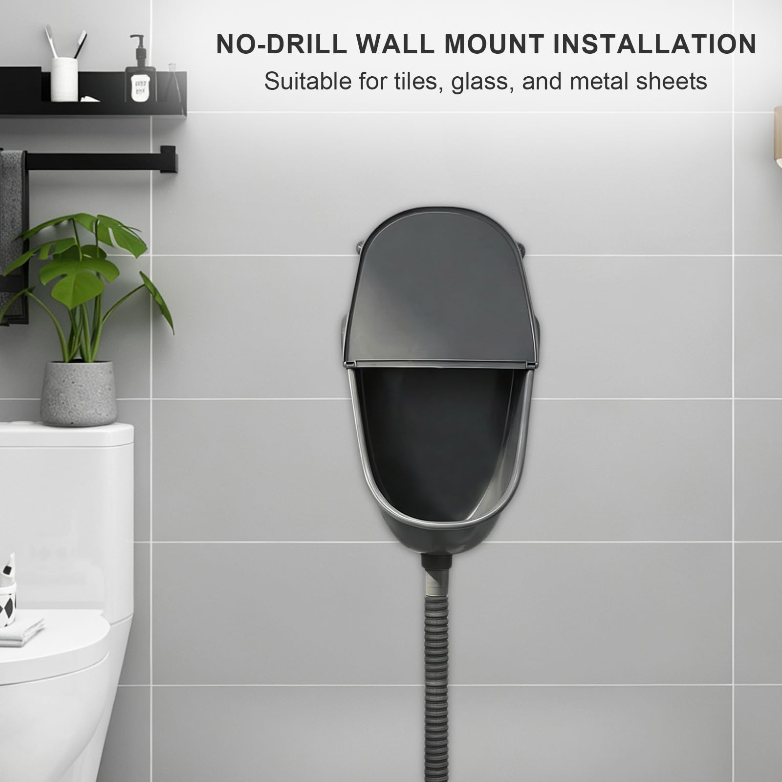 Wandurinal Männer, Urinal für Männer, Wasserloses Urinal mit Spritzschutz