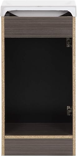 Miniatura 3 de Spring Mill Cabinets Merton - Tocador de baño pequeño con gabinete de 1 puerta y parte superior blanca de un solo fregadero, 17 pulgadas de ancho x