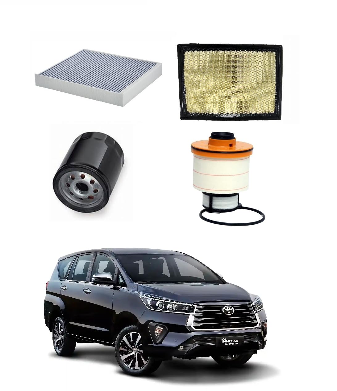 AutoClean Air Filter + Oil Filter + Cabin Flter + Diesel Filter Service Kit For Innova Crysta (Combo of 4 Piece)-image-35