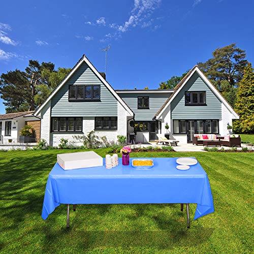 WedDecor Wit plastic tafelkleed 54 x 72 inch rechthoekig feesttafelkleed wegwerp tafelhoezen voor binnen of buiten… - Image 7