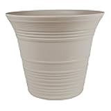 The HC Companies Sedona Round Self-Watering Pot - Lightweight Self Care Planter - Plastic Planter for Herbs & More - Durable Plant Pots for Indoor & Outdoor Plants (14