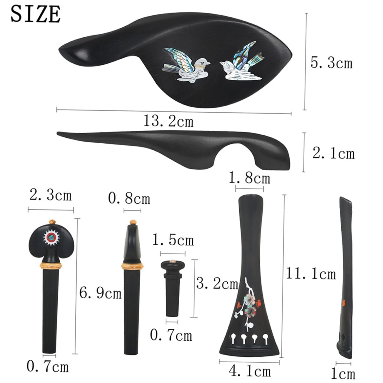 ibasenice 1ensemble Kit De Réparation Pour Violon Avec Accessoire De Repose-menton Chevilles Accordage Et Queue Design Sculpté Fait Main Pour Meilleure Qualité Sonore