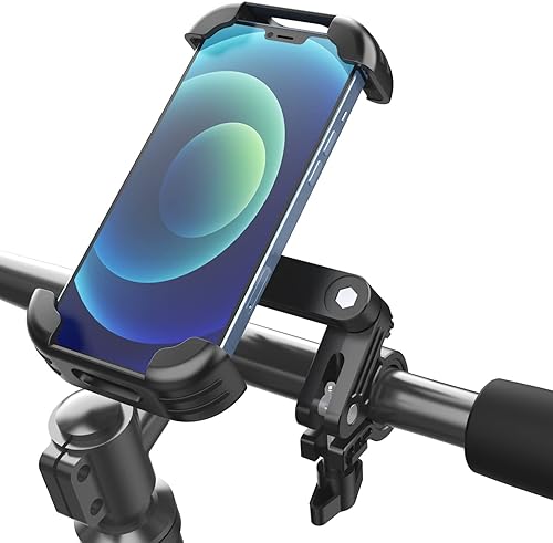 APLSTOW Soporte para teléfono de bicicleta, soporte para teléfono de motocicleta, abrazadera para manillar de motocicleta, ampliamente compatible