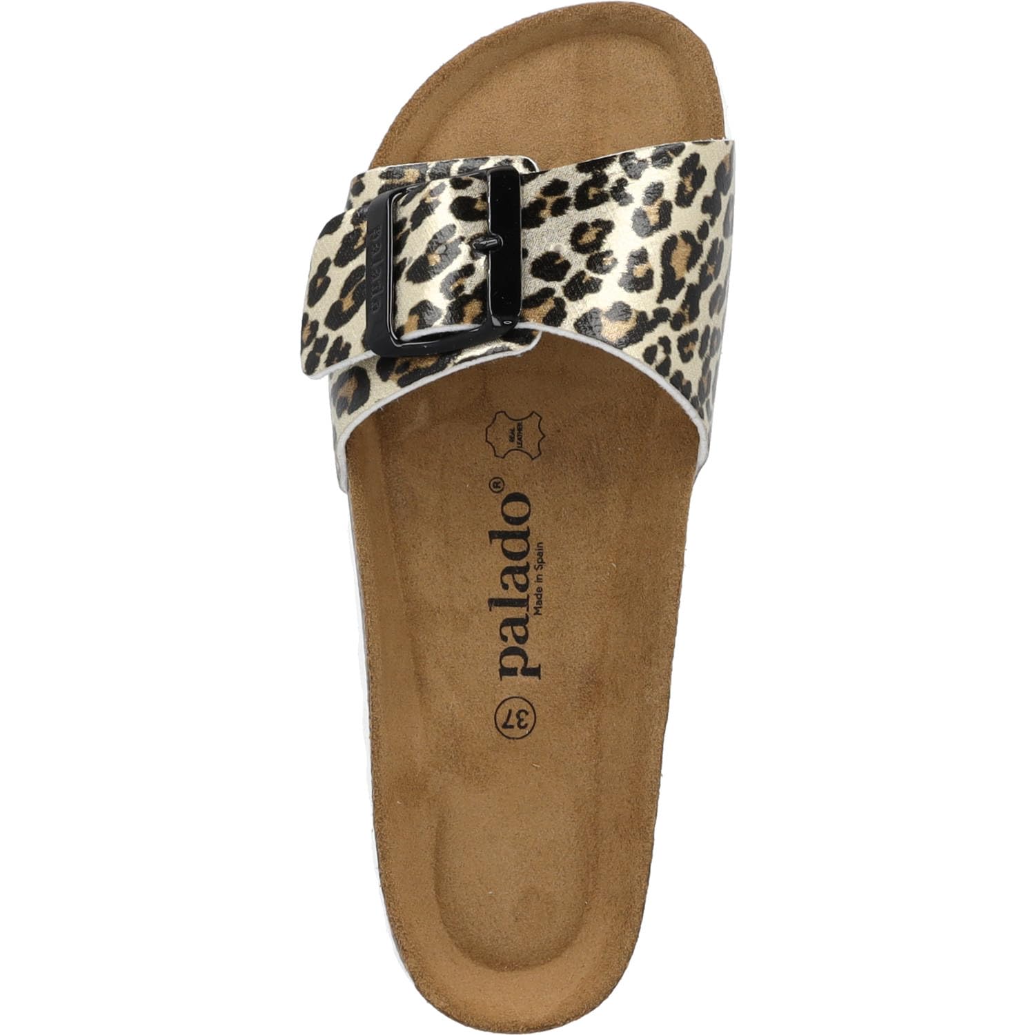 Palado Pantoletten Damen Malta EGS Leo - bequeme Sandeln Made in Spain - Hausschuhe mit dämpfendem Kork-Fußbett - modische Sommerschuhe