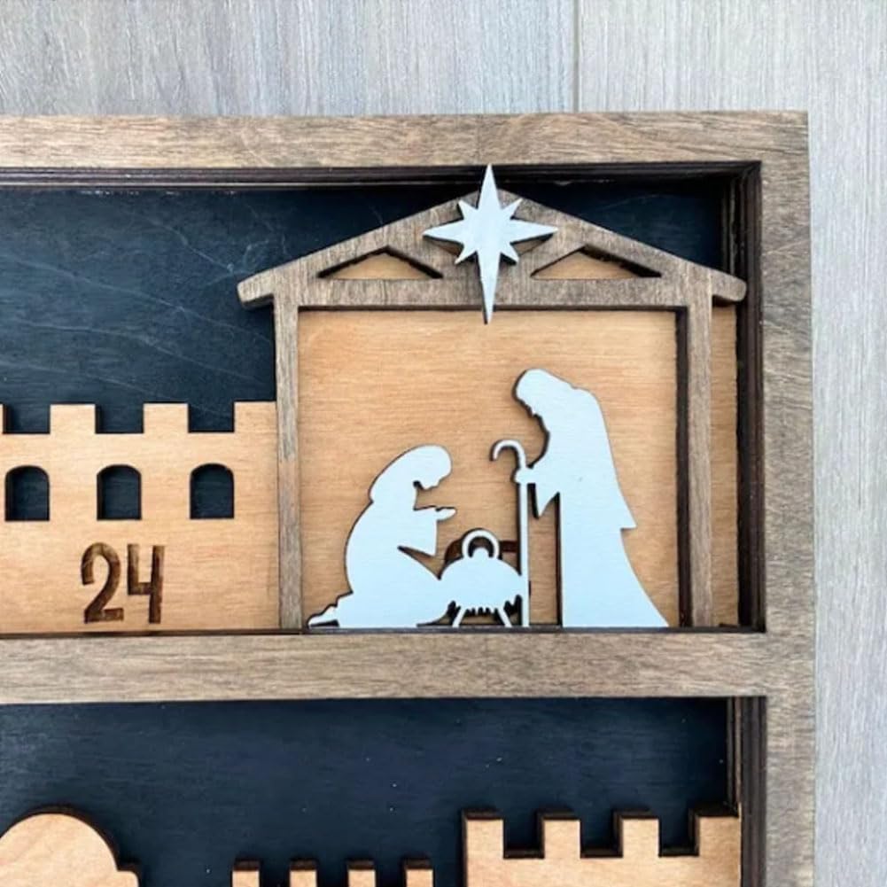 Calendario de Adviento 2024, calendario de Adviento de vacaciones de Navidad 2024, cuenta regresiva de Jesús, calendario de Adviento de vacaciones de Navidad 2024, letrero de vacaciones religiosas,