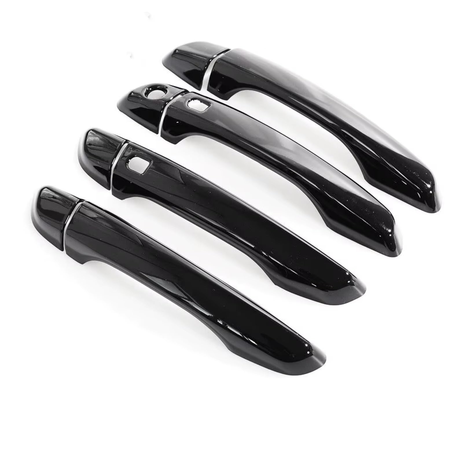 Rcuihgfb Black No Sensors Door Handle Shell Compatible With C&Itroen For C4 For Cactus 2014-2018 Car Exterior Door Handle Shell Outer Cover Front Rear Cap Set(Black No Sensors)
