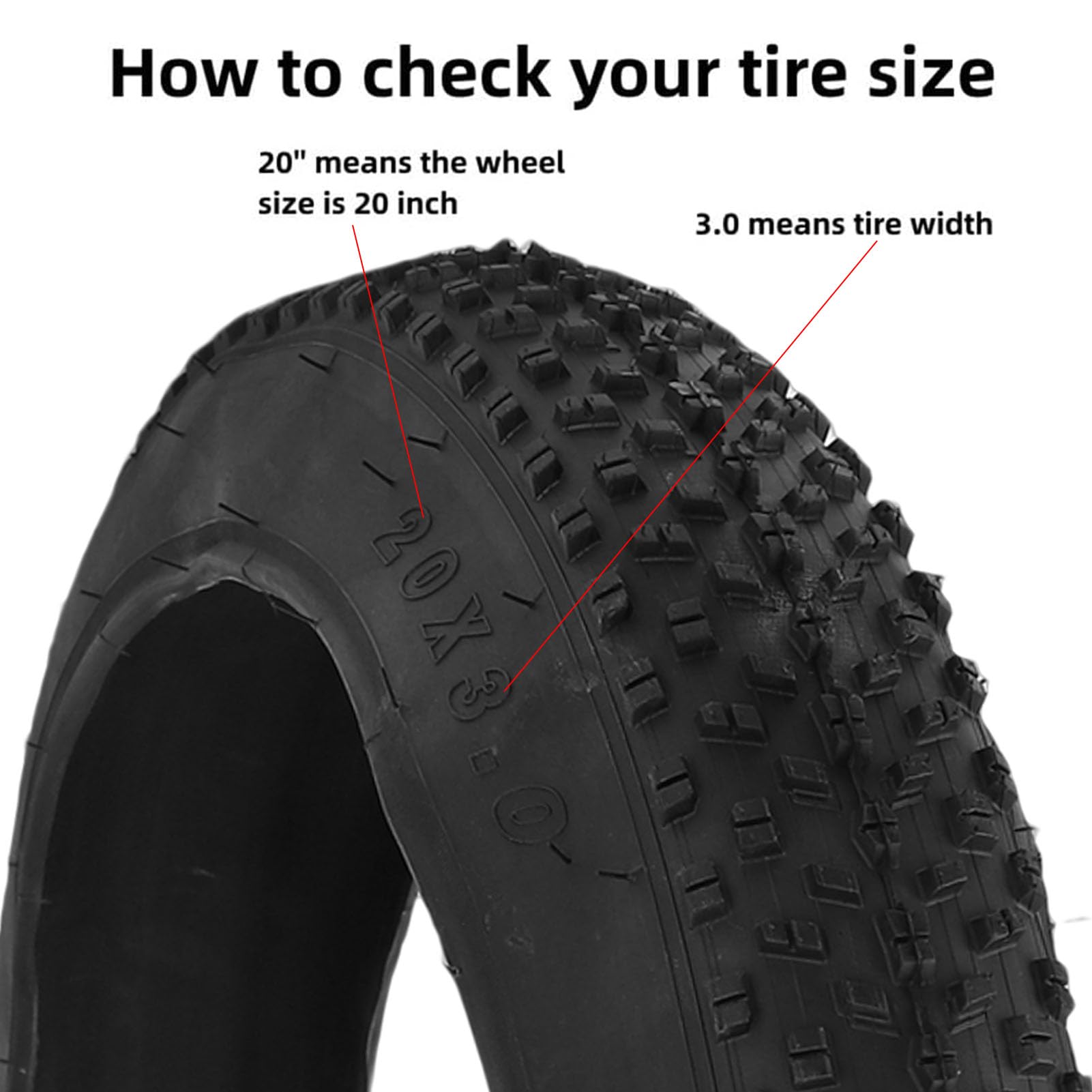 Fockety Copertoni per Fat Bike, 20x3.0 Copertoni in Gomma per Fat Bike per Biciclette Elettriche Pieghevoli Antiscivolo, per Bici Spiaggia Ampliabili a Prova di