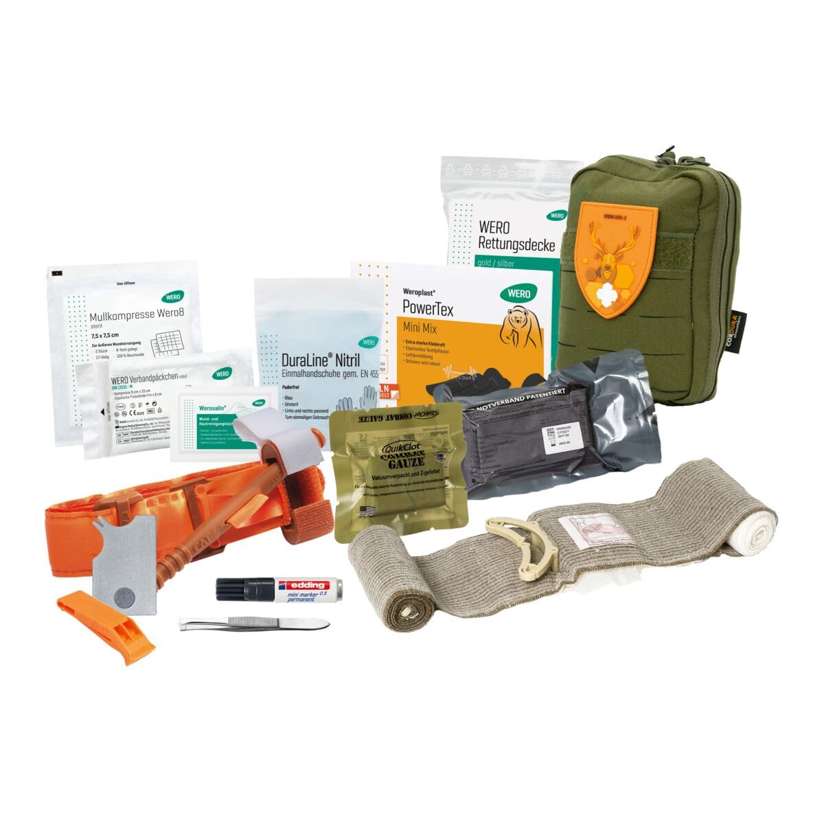 WERO MED-X Hunter Medic Pack Advanced – Premium Erste-Hilfe-Set für Jäger, Natur & Outdoor - Kompakt, robust, mit Tourniquet CAT Gen7 & QuikClot Combat Gauze