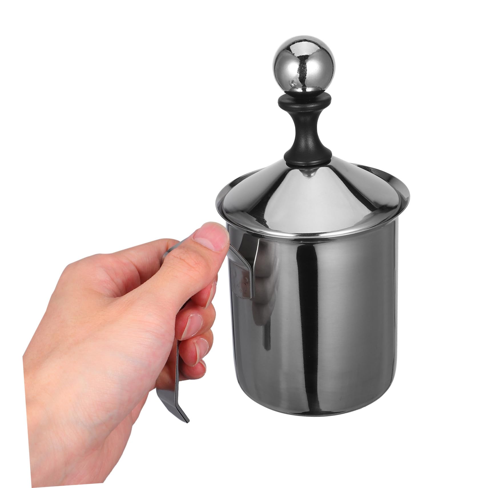Montalatte Manuale in Acciaio Inossidabile per Cappuccino e Caffè Latte Schiumatore Portatile per Latte Resistente e Facile da Pulire Uso Domestico e Professionale 400ml