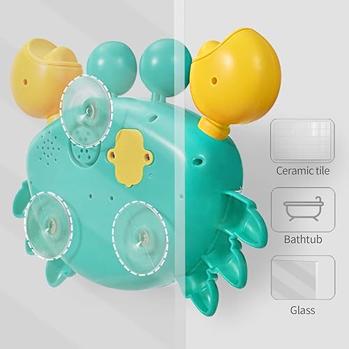 Miniatura 3 de Deejoy MÃ¡quina de baÃ±o de burbujas de cangrejo para la baÃ±era, sopla burbujas y reproduce 12 canciones infantiles, mÃ¡quina de burbujas de baÃ±o