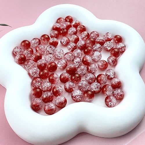 Miniatura 2 de Tingoons 100 cuentas de acrílico de 0.472 in redondas de cristal acrílico para manualidades con agujero para decoración del hogar, rellenos de