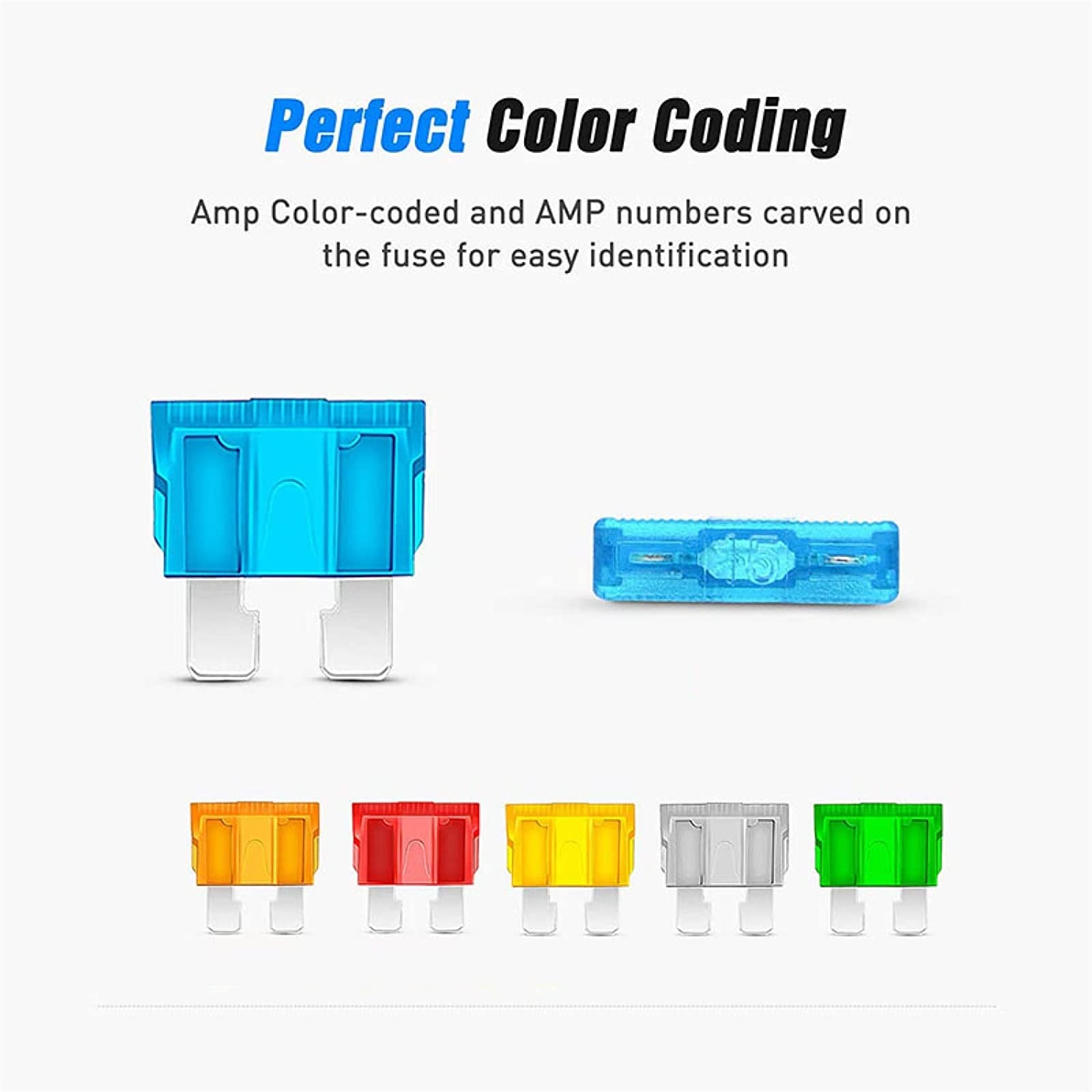 Assortimento di fusibili for Auto con Lama Piccole Dimensioni, Profilo 120 Pezzi, Set for Fusibile 5/10/15/20/25/30A Scatola plastica