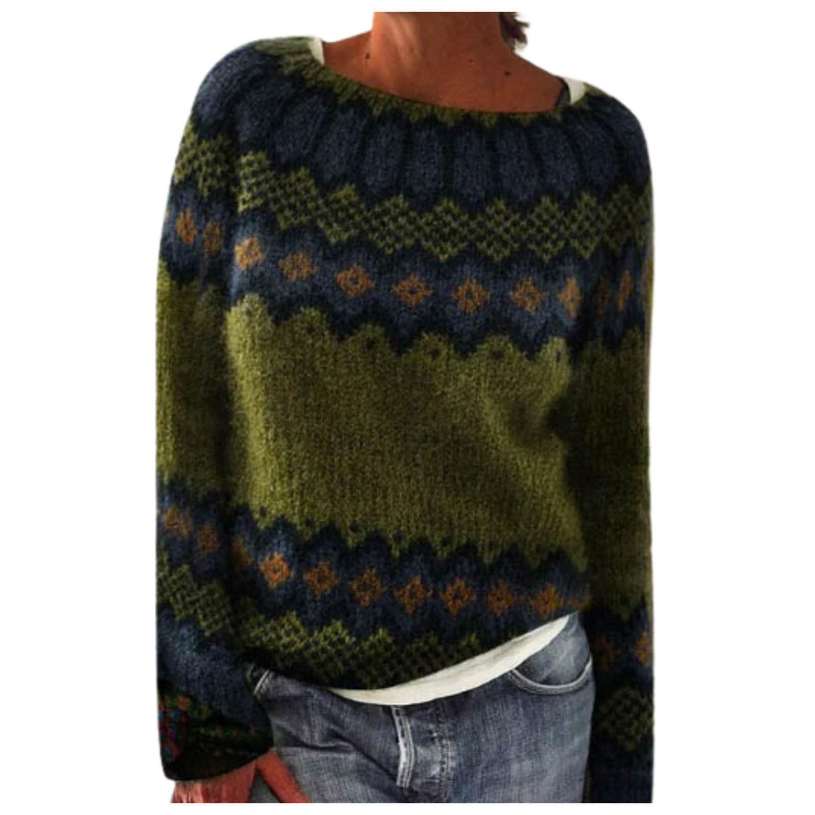 Fair Isle - Maglioni carini per le vacanze, maglioni da donna brutti per l'autunno e l'inverno, a maniche lunghe, lavorato a maglia, top da sci vintage, maglione grosso, maglioni morbidi, tinta unita