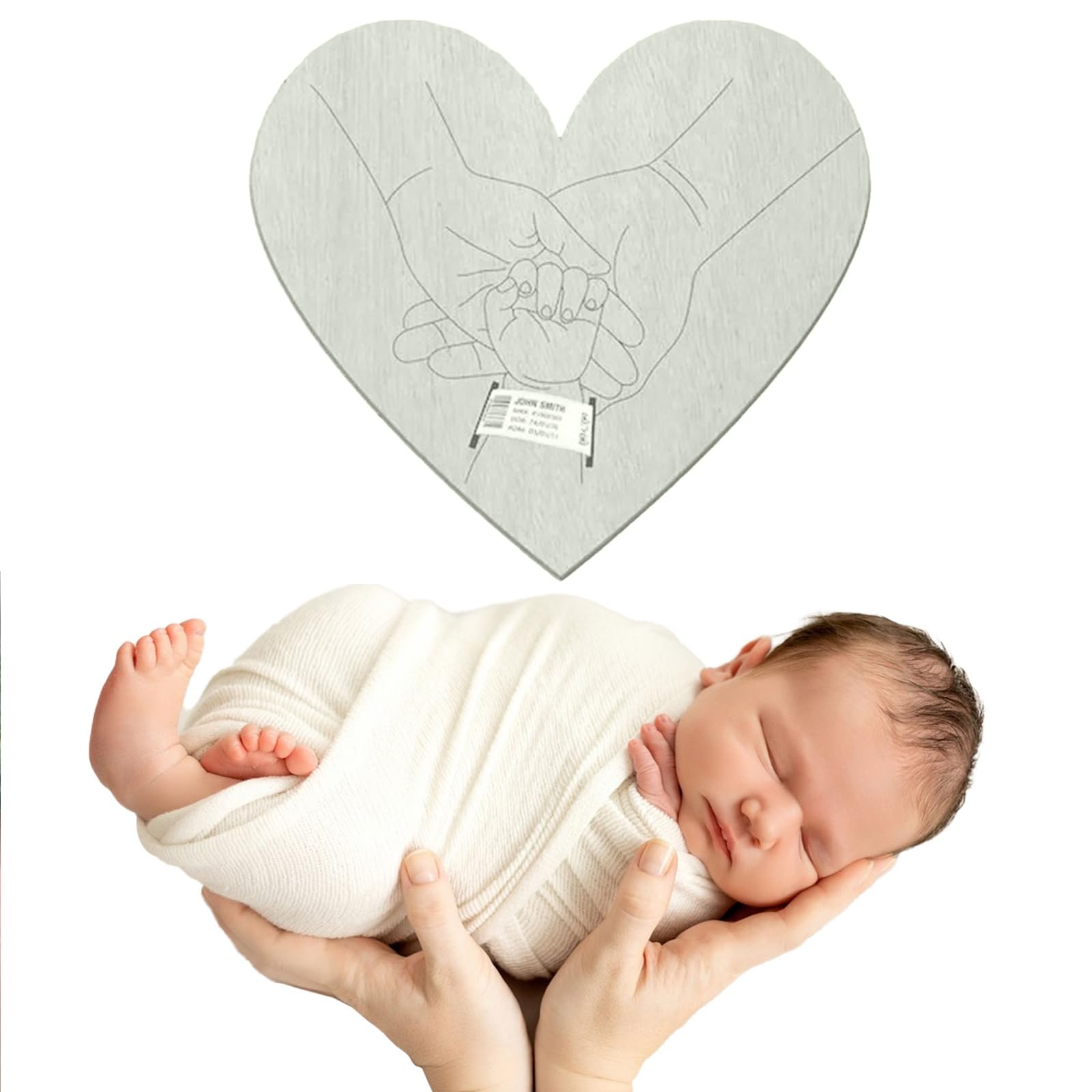 Souvenir de nouveau-né naissance en bois pour hôpital Bracelet de naissance avec informations gravées pour bébé
