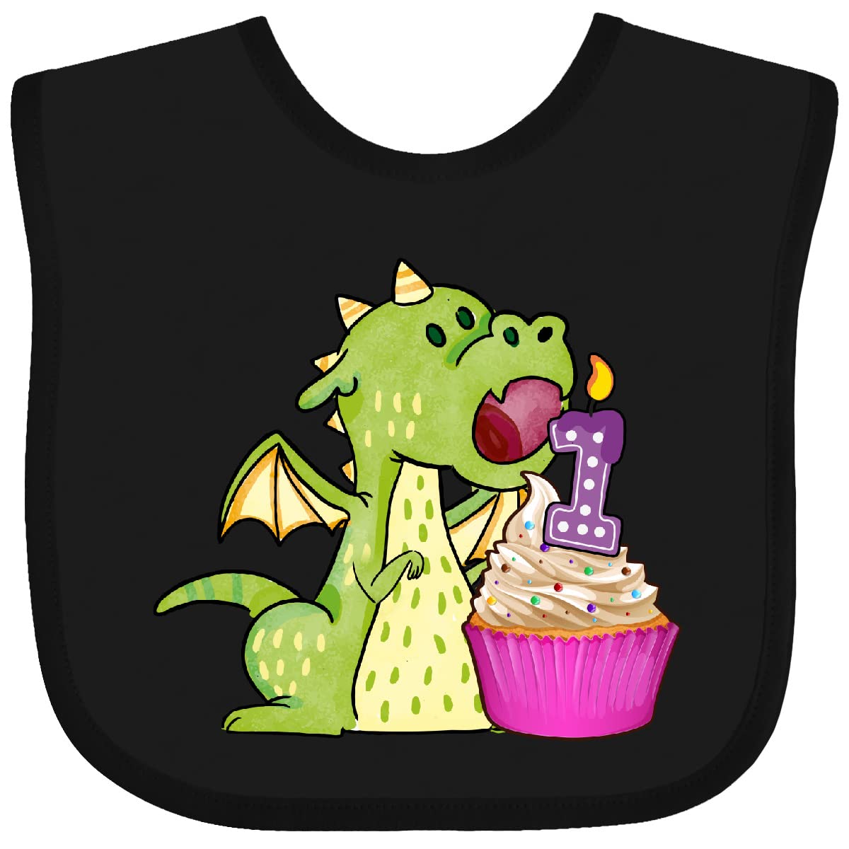 inktastic Dragon Cupcake 1st Birthday Baby Bib
