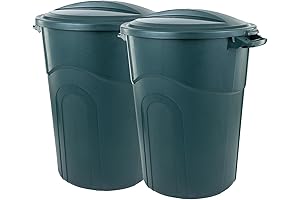 United Solution Brute 20 Gallon ECO Green Waste Container With Sturdy &...