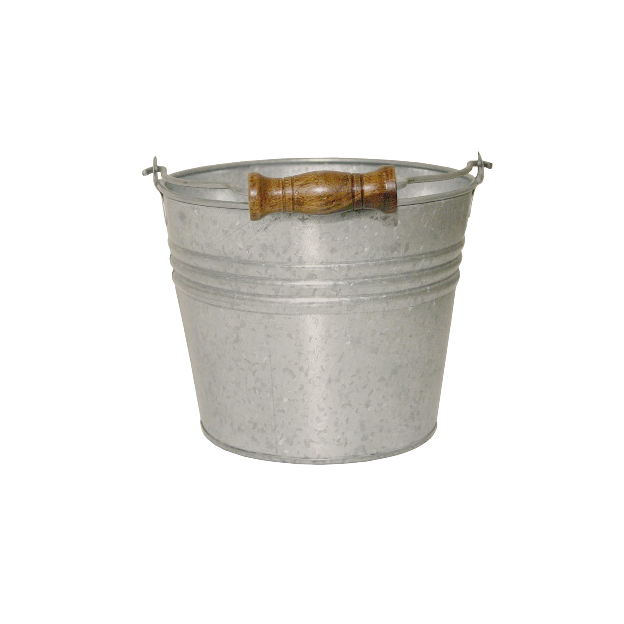 Headwind Vintage Collection - 6 Inch Galvanized Banded Planter with Handles – Galvanized Bucket Planter - Decorative Small Planters for Indoor Plants