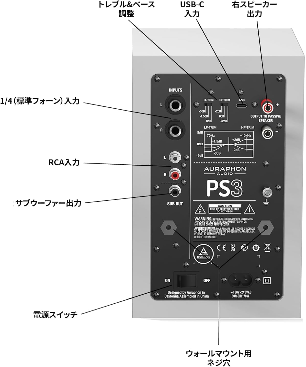 Amazon.co.jp: AURAPHON AUDIO PS3 スタジオモニタースピーカ 35W