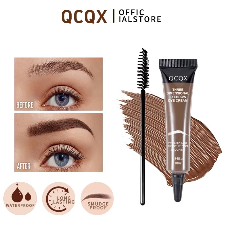 Eyebrow Gel Three Dimensional Eyebrow Dye Cream, Brow Tint Waterproof and Sweatproof, Volumizing Long Lasting Eyebrow (CHOCOLATE)