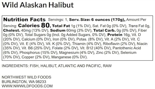 Northwest Wild Foods Fresh Frozen Wild Alaskan Halibut By Northwest Wild Foods - Flaky, White Fish thumb #3