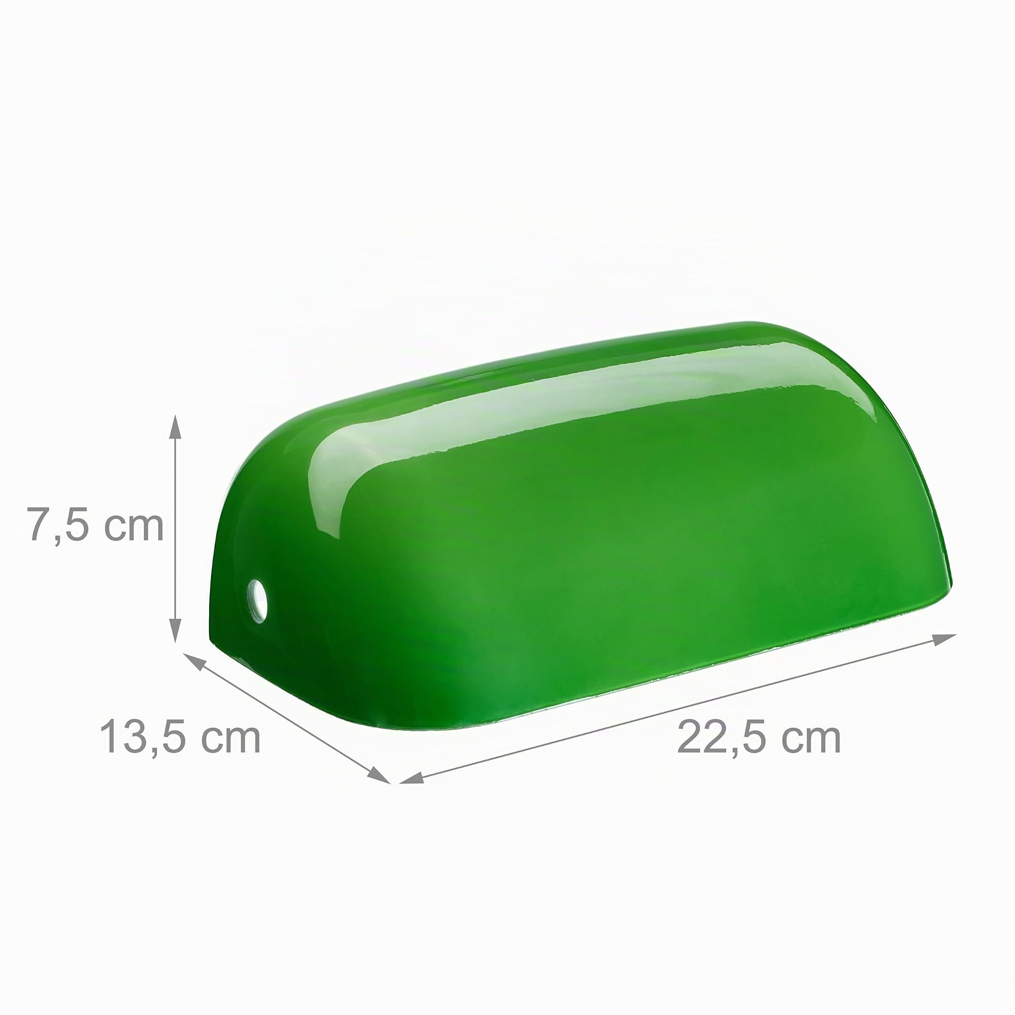 Relaxdays Abat-Jour de Rechange pour Lampe de banquier, Verre, HxLxP : env. 7,5 x 22,5 x 13,5 cm, Vert