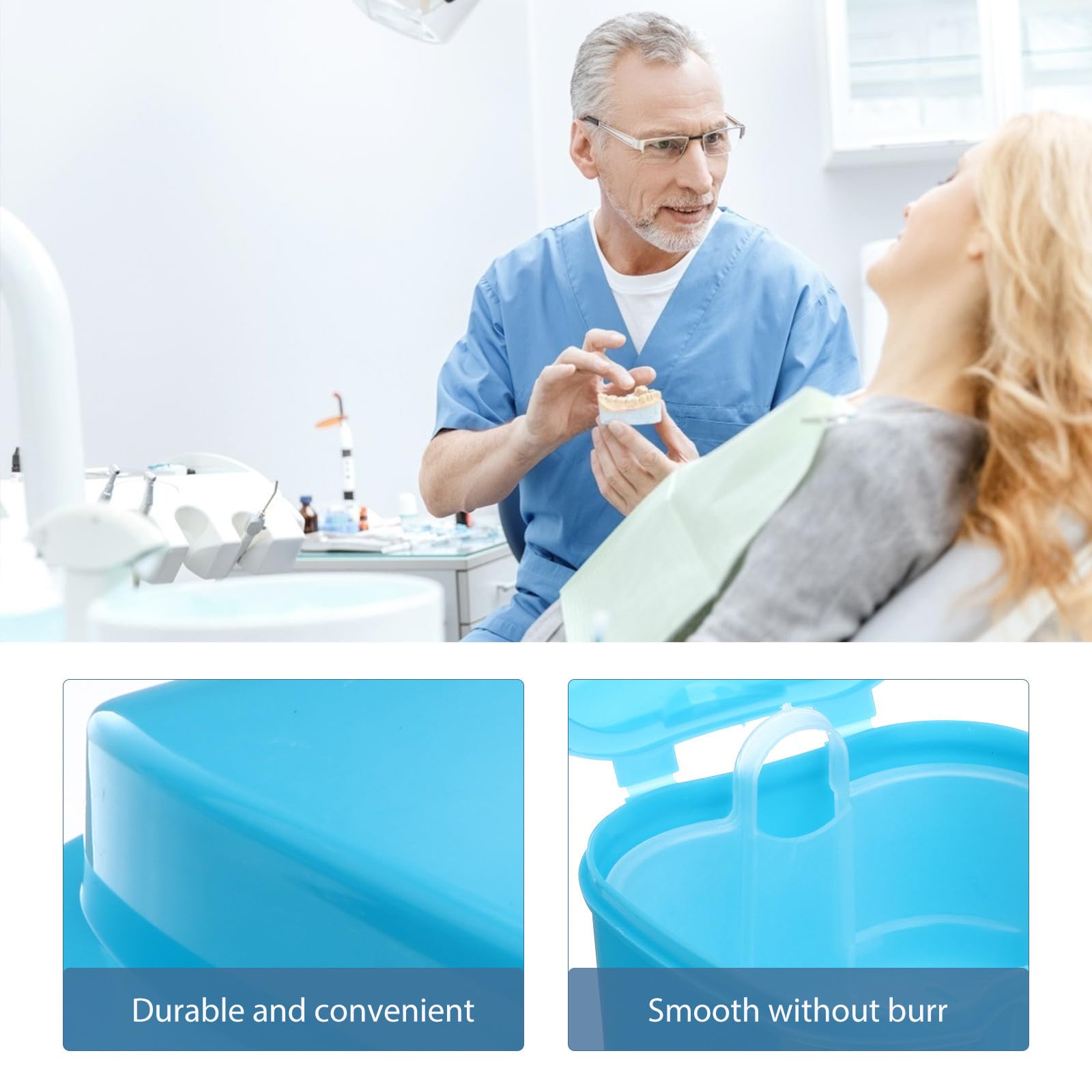 Boîte pour Prothèse Dentaire Mini en Pp Bleue, Porte-prothèse