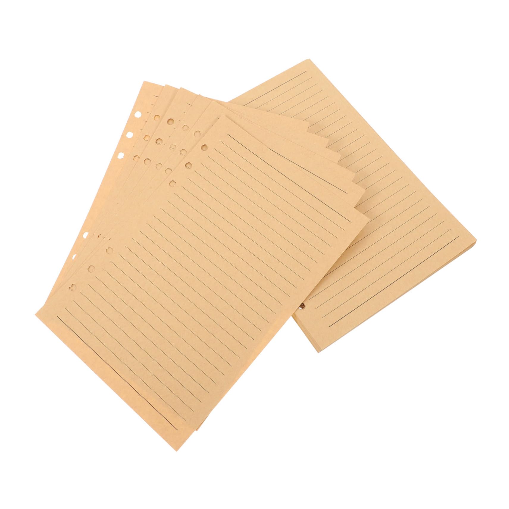 NUOBESTY 240 Blatt Nachfüllbares Notizpapier Liniert Recyclebares Kraftpapier Vintage Look Lose Einlagen Für Planer Tagebücher College Journal Nutzung Praktische Ringbuch Einlagen