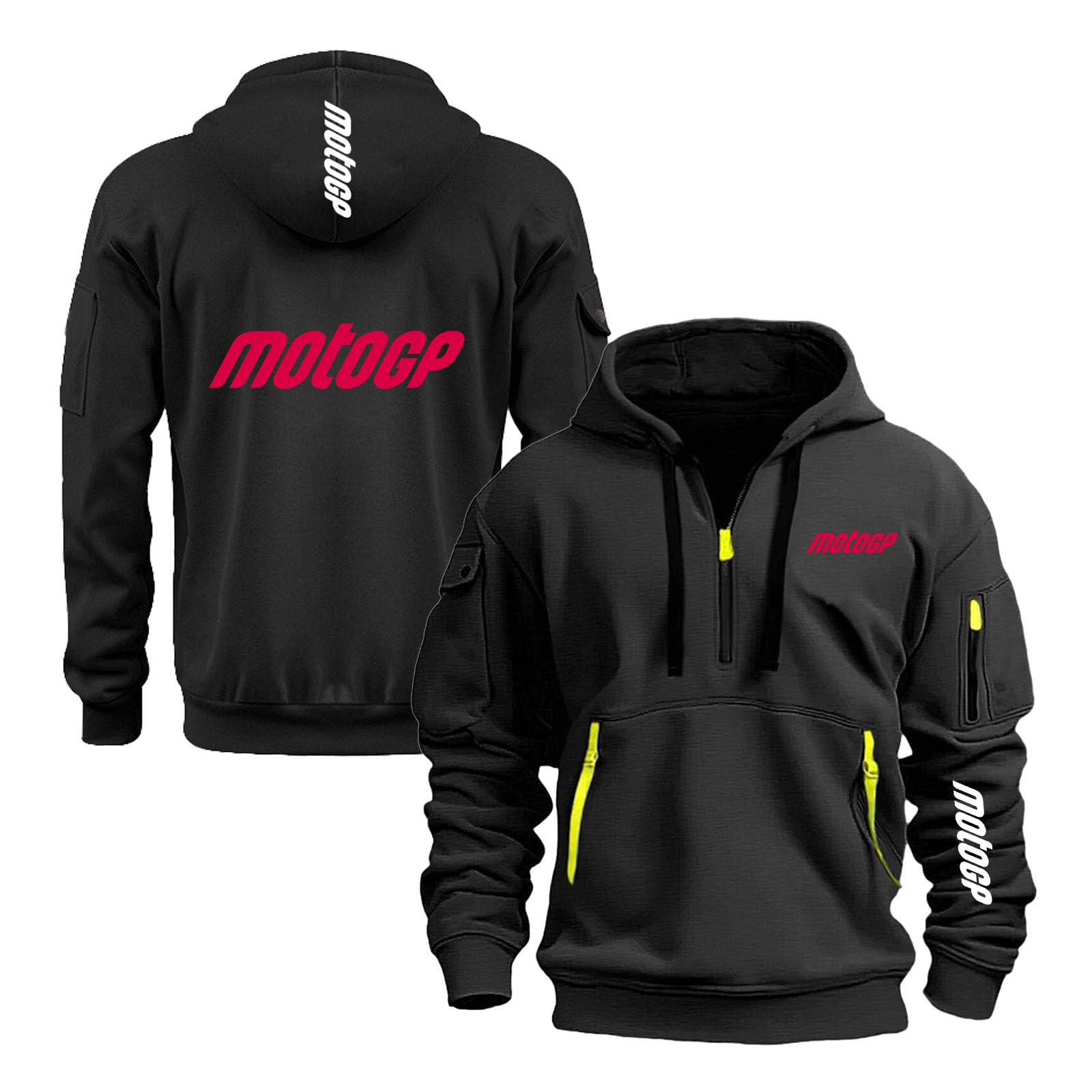 TZPTZNVF Men Graphic Hoodies Coat for M.o.to.G.P Jumpers Tracksuit Spring Autumn Outwear Half Zip Sweatshirt Long Sleeve Tops Hoody Hooded Jackets-HeiS||3x_l