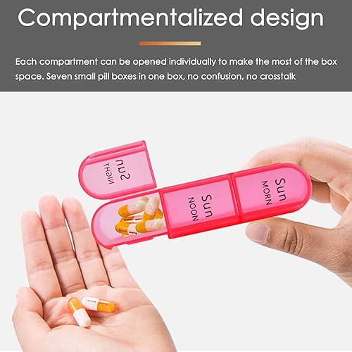 Miniatura 4 de Greencycle Organizador semanal de píldoras, 7 días  3 veces al día, pastilleros grandes a prueba de humedad, organizador de medicamentos AM PM para