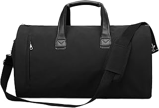 Garment Bags for Travel,Convertible Garment Bag with Shoulder Strap for Business,Shoe Compartment,Carry on Garment Duffel Bag for Men Women - 2 in 1 Hanging Suitcase Suit Travel Bag (Black-02)