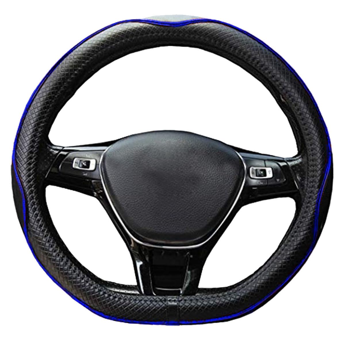 Cubiertas de Volante en Cuero de Microfibra, Transpirable, Antideslizante (Negro, Forma D) — view 14