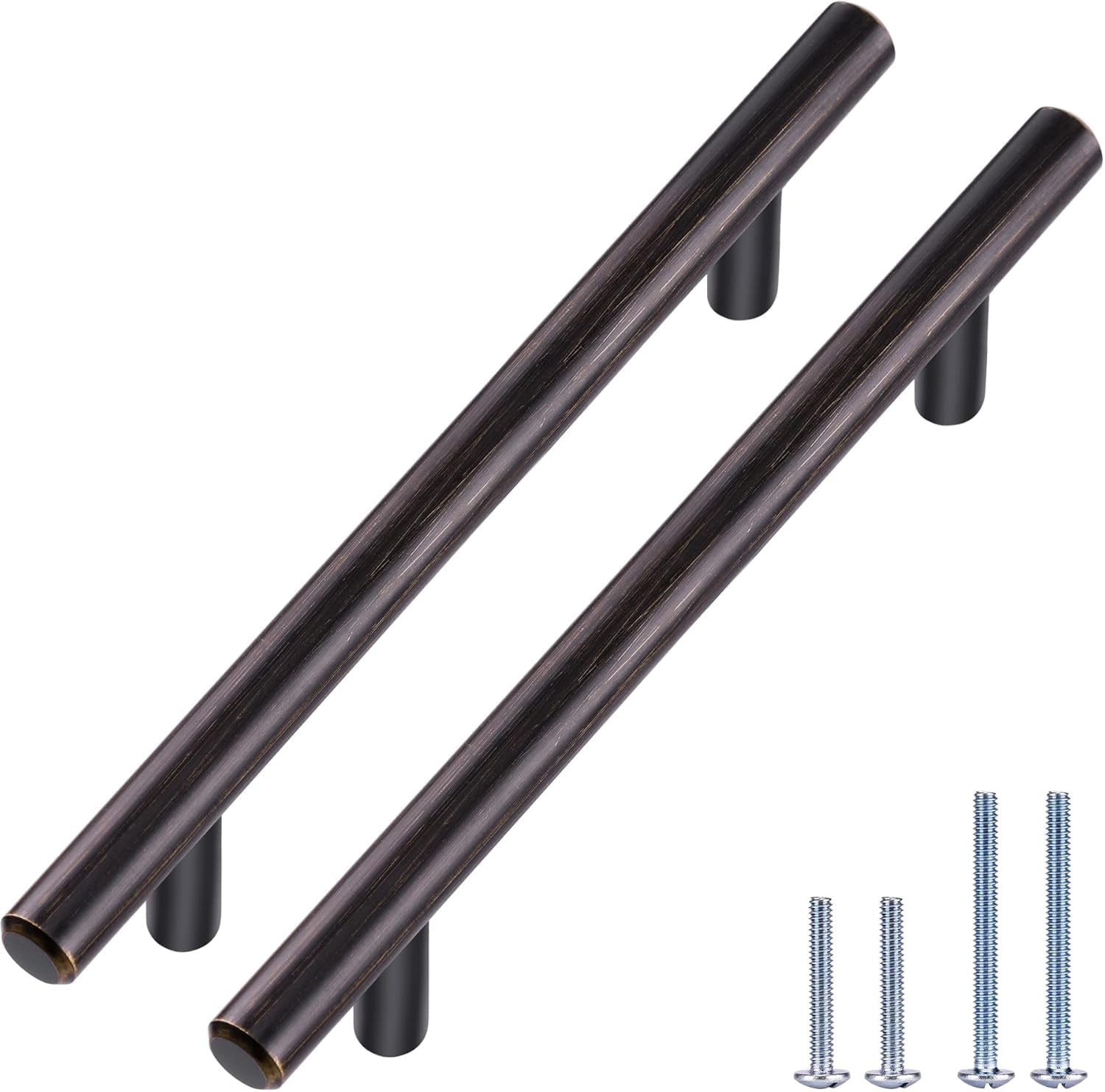 Photo 1 of 20 Pack Bronze Solid Cabinet Handles Drawer Pulls, 7.38-inch/187mm Length (5-inch Hole Center) Door Handle (1/2-inch Diameter) Kitchen Stainless Steel Cabinet Hardware Handle, Oil-Rubbed Bronze