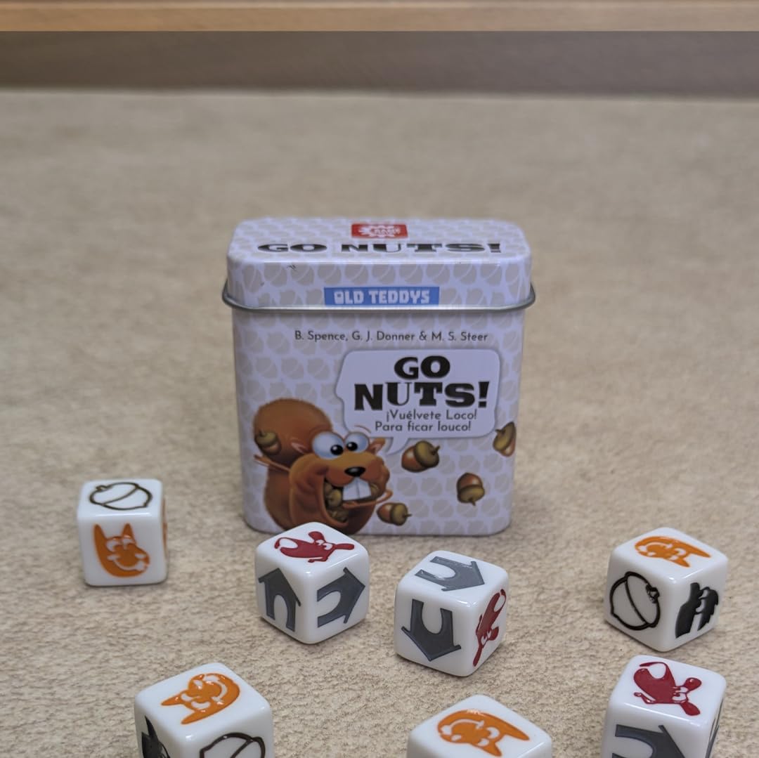Old Teddys/Game Factory 6352 - Go Nuts!, Juego de Dados de Bolsillo, Push Your Luck. Más 8 años